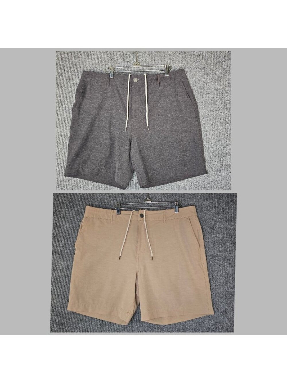 2 Pair lot Faherty Men's Chino Shorts 36 Cotton Blend Stretch 7" Soft Twill
